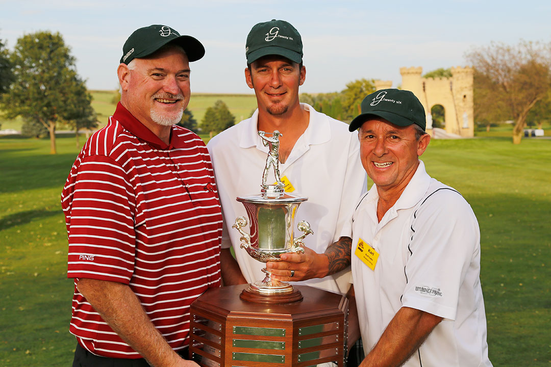 Contractors' Shoot-Out Champions - Park Estes of APAC Central, Charlie Knudsen of Concrete Technologies, Inc., and Karl Loder of Bituminex Paving