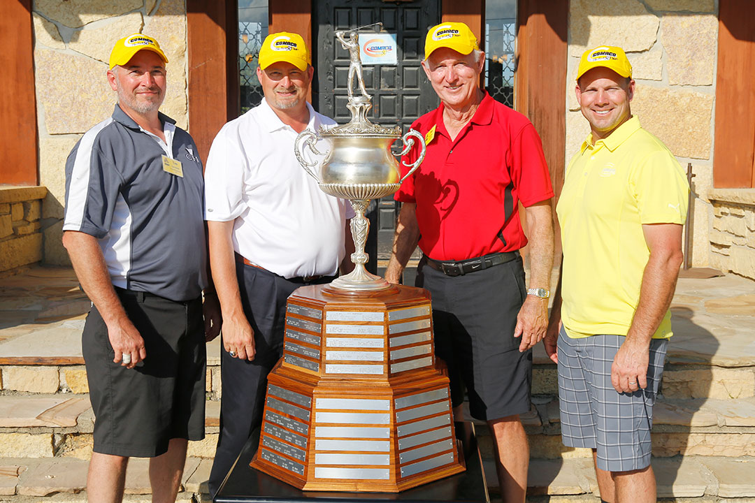 Ida Grove Champions - Tom Schmitt of Concrete Foundations, Inc., Kent Godbersen of GOMACO Corporation, Sam Clark of Texas Sterling, and Kelly Steeves of Leica Geosystems, Inc.