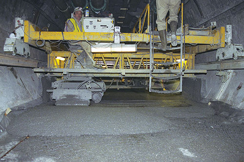 C-450 finishing the floor of the English Channel Tunnel