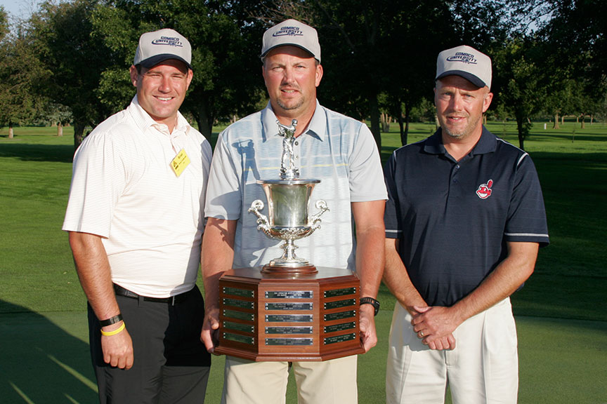 Contractors' Shoot-Out Champions - Ryan Grathwohl of ESS, Tom Giefer of Kansas Heavy Constr., LLC, and Derek Dilger of Smith Paving & Excavating, Inc.