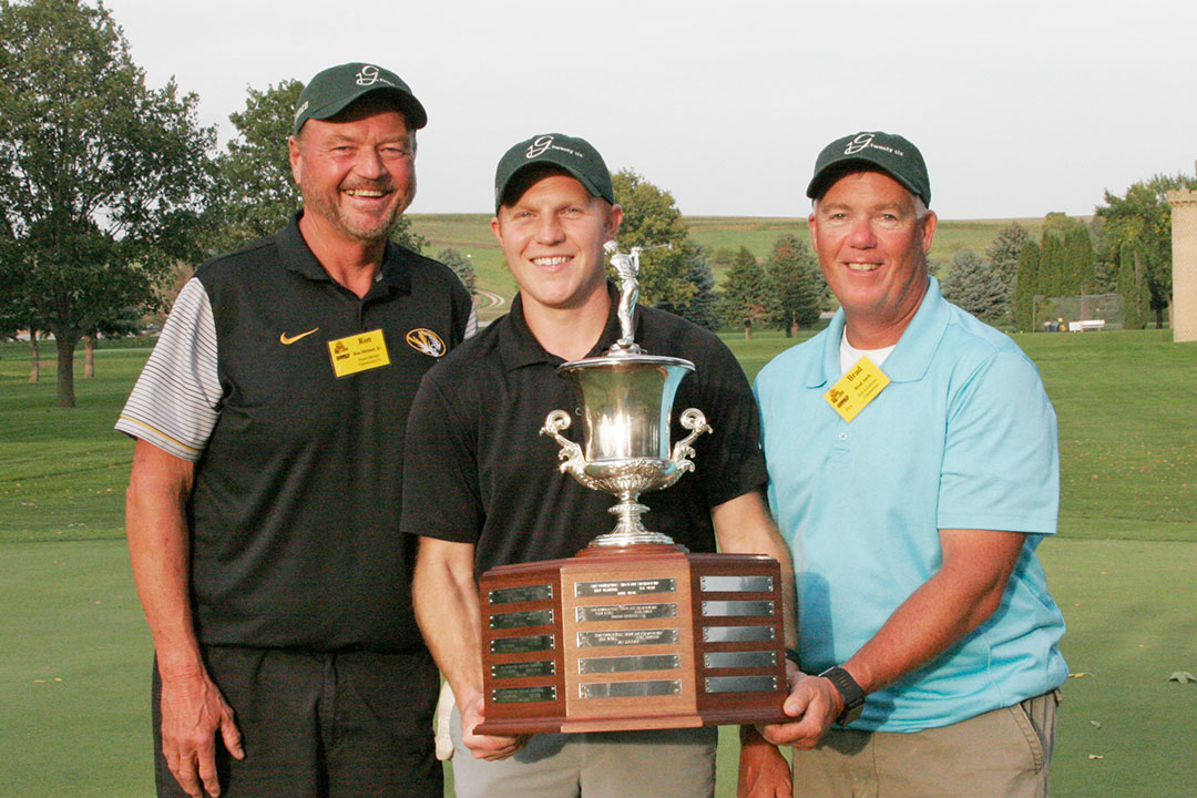 Contractors' Shoot-Out Champions - Ron Michael, Jr., of Turner-Michael Construction, Blake Driskell of Gerdan Slipforming, Inc., and Brad Auch of D&G Concrete Construction