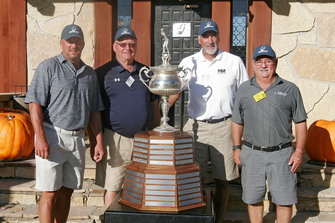 2017 Mapleton Champions - Tom Giefer of Kansas Heavy Constr., LLC, Dennis Clausen of GOMACO Corporation, Phil Rodriguez of Hayden-Murphy Equipment Co., and Doug Jones of Alliance Construction Group