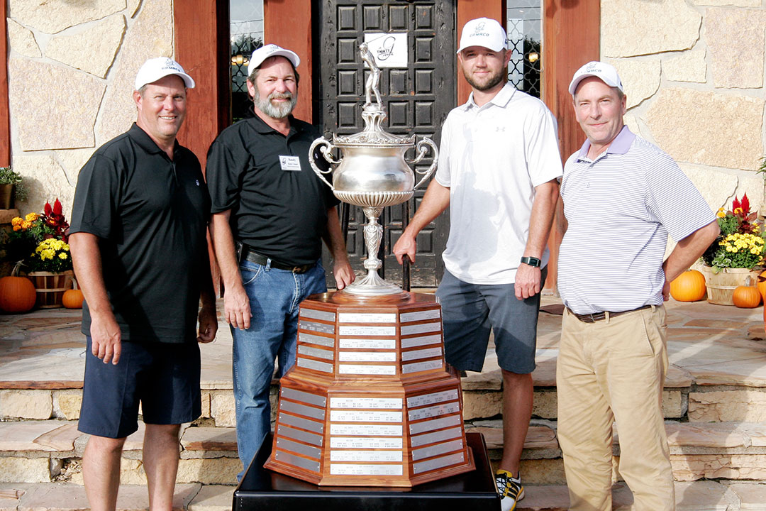 2018 Holstein Scramble Champions - Mike Mullen of Swanston Equipment Company, Randy Cleland of Minnich Manufacturing, Chris Sawin of Manatt’s, Inc., and Joe Monk, Curtis Contracting, Inc.