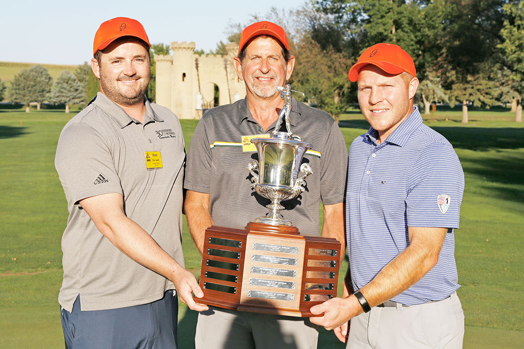 2021 Contractors' Shoot-Out Champions - Peter Sundell of Stewart & Sundell, Tim Frerichs of Michels Paving Corp., and Blake Driskell of Gerdan Slipforming, Inc.