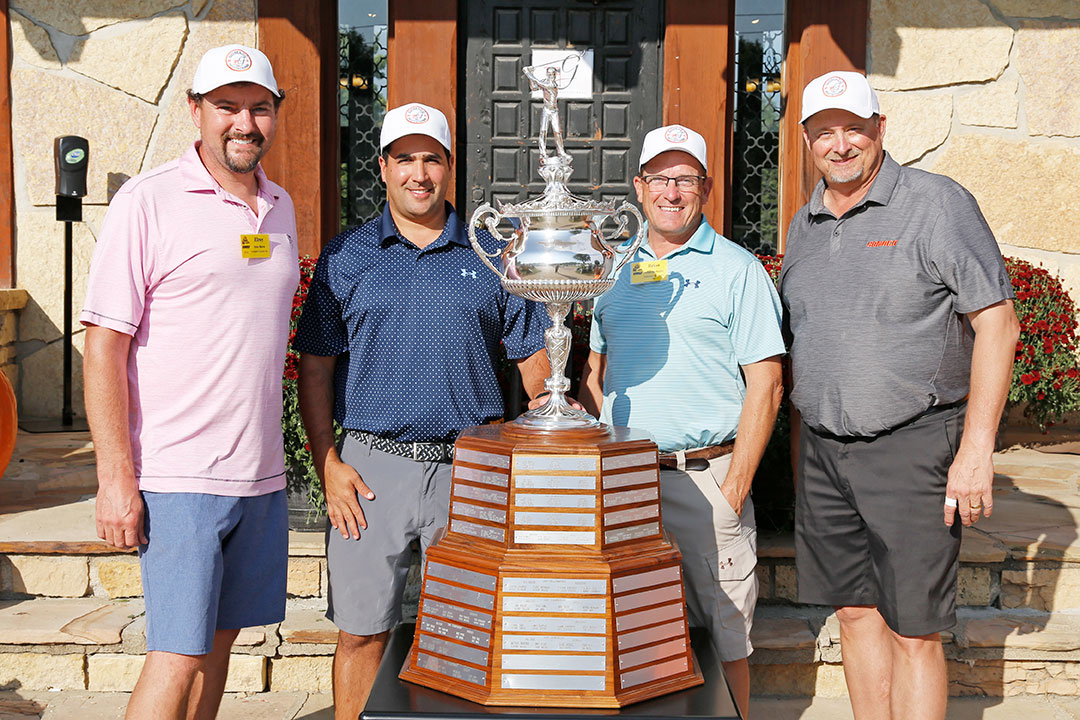 2021 Ida Grove Scramble Champions - Elroy Buren of Complete Concrete Inc., Juan Velasquez of C.W. Matthews Contracting Co., Brian Buchholtz of Anderson Contractors, Inc., and Kent Godbersen of GOMACO