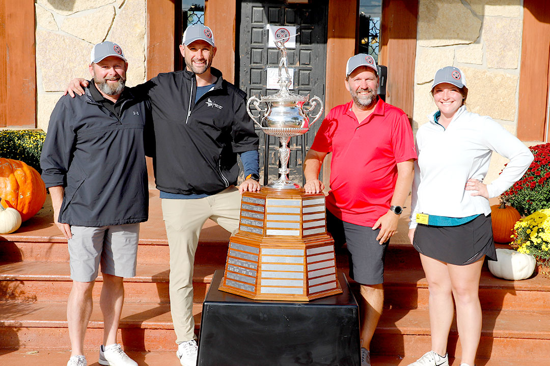 2022 Holstein Champions - Brandon Williamson of Roads & Bridges magazine, Brian Manatt of Manatt's, Inc., Scott Pedersen of GOMACO, and Campbell Gunderson of Legends Concrete Inc.