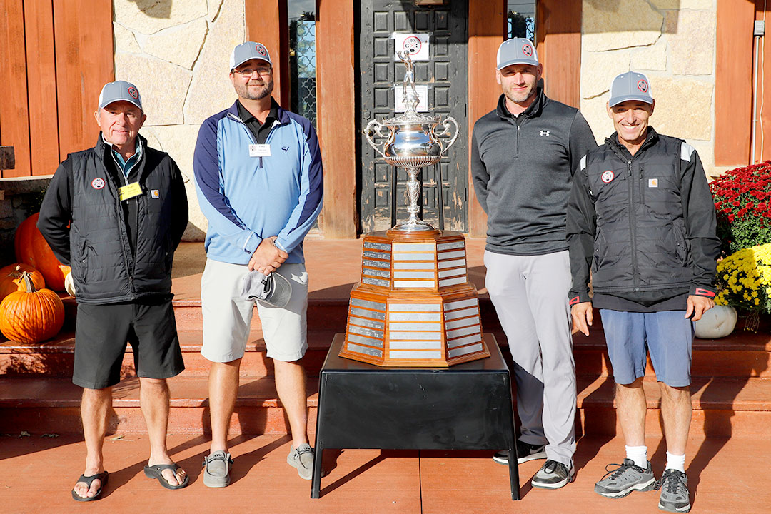 2022 Ida Grove Scramble Champions - Karl Loder of Bituminex Paving, Todd Clark of Central Steel & Wire, Scott Schmidtlein of Berry Tractor and Equipment Company, and Paul Sigurdson of Asphaltec Paving Ltd.