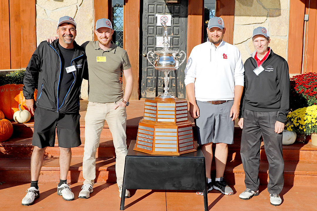2022 Mapleton Scramble Champions - Guy Normand of Westcon, Stanton Duke of Spencer Construction, Matt Alwardt of Millstone Weber, LLC, and David Petersen of GOMACO
