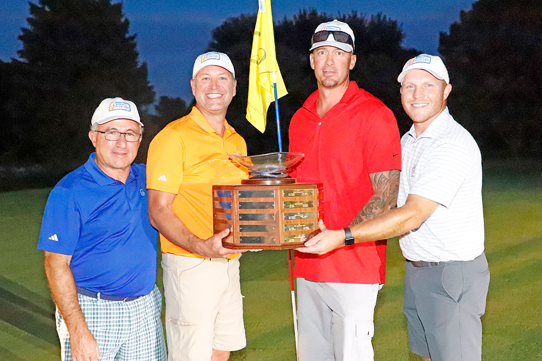 2023 Grand & Mapleton Champions - Mike Mandozzi of Construction Equipment magazine, Mark Brenner of GOMACO Corporation, Charlie Knudsen of Concrete Technologies, Inc., and Blake Driskell of Gerdan Slipforming, Inc.