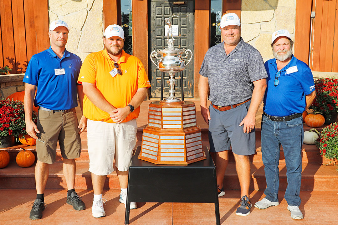 2023 Schleswig Scramble Champions - Al Meyerdirk of SunSource, Tom Farr of GOMACO Corporation, Brandon Bates of Millstone Weber, LLC, and Randy Cleland of Minnich Manufacturing