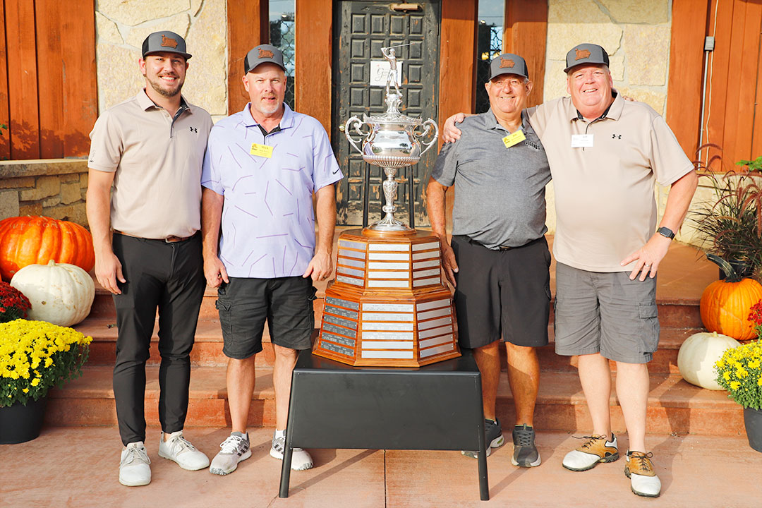 2024 Mapleton Champions - Brendan Johannsen of Cline Tool, Mark Weaver of Weaver-Bailey Contractors, Inc., Jim Gunderson of Legends Concrete Inc., and Jeff Foxen of Earle M. Jorgensen
