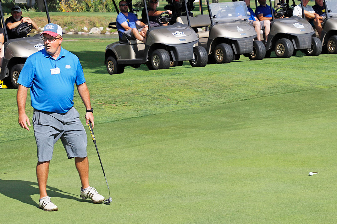 Jimmy Johnston of Barton Solvents, Inc., was on the third place team in the Putting Tournament.