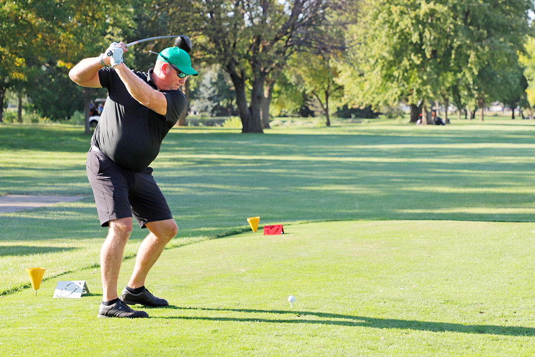 Troy Martens of Streb Construction was on the third place team in the Contractors' Shoot-Out.