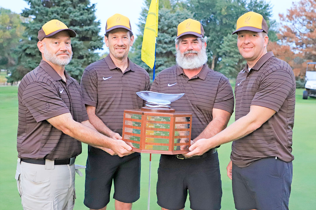2025 Grand & Mapleton Champions - Joe Stoltz of Turck, Inc., David Martin of Northstar Power LLC, Dane Peters of TOPCON, and Tyler Hansen of Power Systems, Inc.