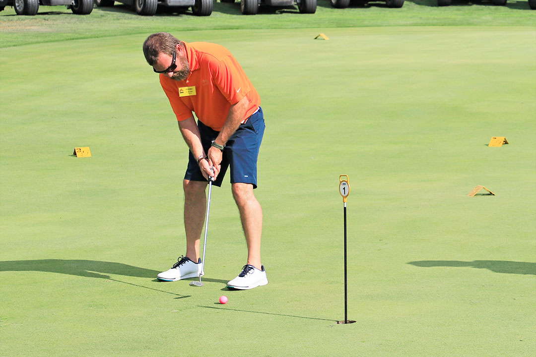 Jeremy Bahe of Croell, Inc., was a two-time winner at Invitational #43. He was on the Putting Tournament champion team, and also on the winning team in the Contractors' Shoot-Out.