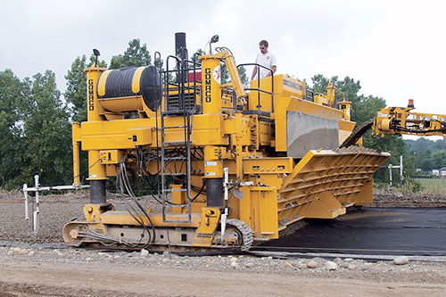 Rock base material is placed into a rock hopper on a PS-2600