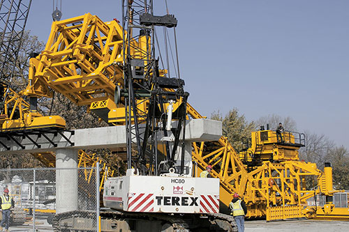 All-American Canal slipform paver lifted onto GOMACO’s new test pier