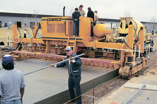 First GP-2000 two-track slipform paver