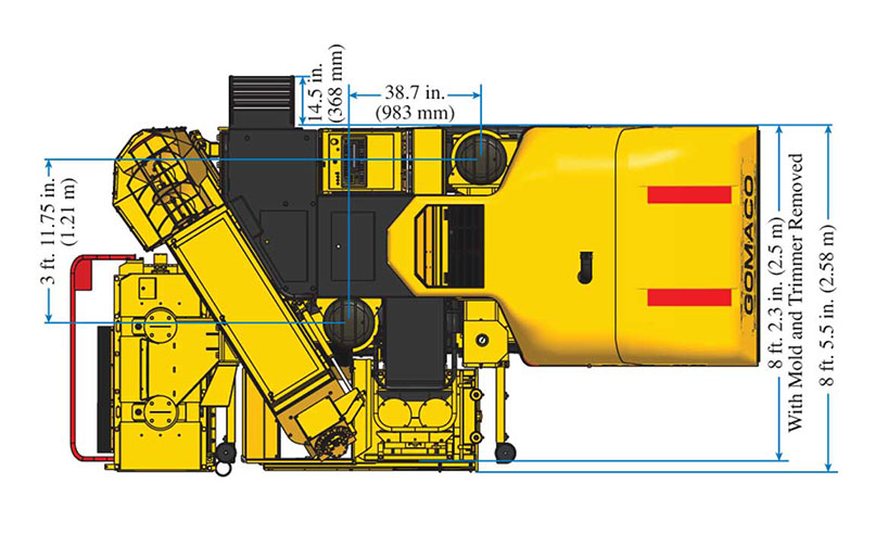 GT-3400 slipform paver graphic