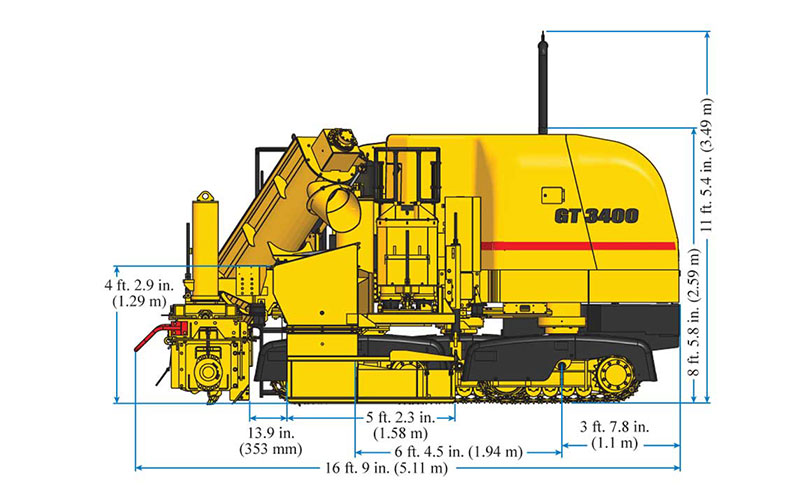 GT-3400 slipform paver graphic