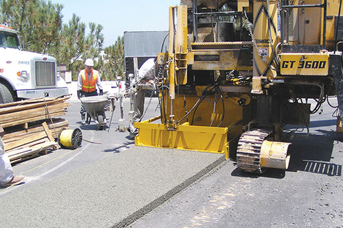 Pervious concrete test pour with GT-3600