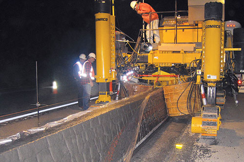 Commander III three-track barrier wall with Slipstone extruded wall system