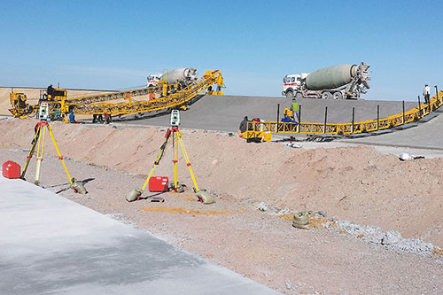 SL-750 cylinder finisher at work on a vehicle test track