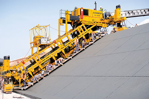 canal paver with work bridge