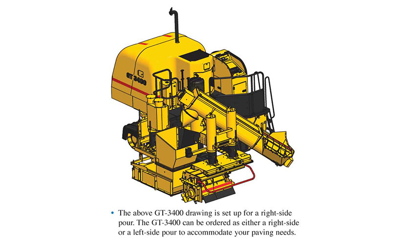 GT-3400 slipform paver graphic